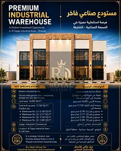 Premium Investment Opportunity! Modern Facility with 4 Warehouses | BUA 17,730 Sq. Ft. | Al Sajaa (A