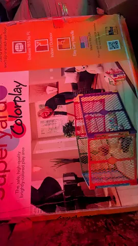 Baby play yard / playpen - colorful, foldable (boxed)