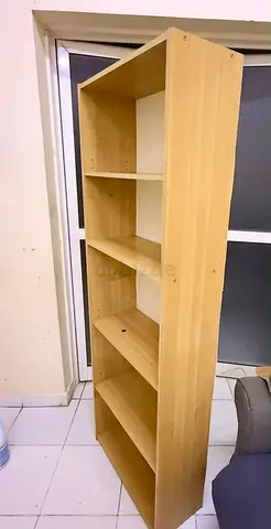 IKEA BRANDED Tall 5-Shelf Wooden Bookcase / Storage Unit - Light Oak
