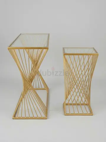 New Modern Gold Metal Console Table with Glass Top – Luxury Home Decor