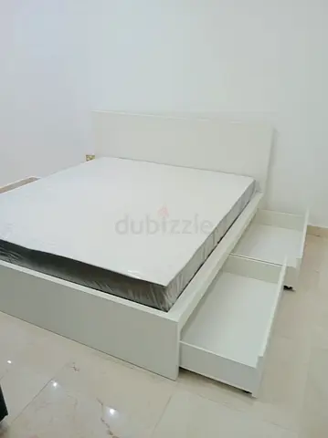 Ikea malm king storage bed with ikea mattress 180*200