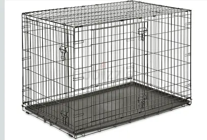 Large Foldable Metal Dog Crate with Removable Tray - Good Condition