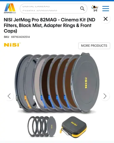 NISI JetMag Pro 82MAG - Cinema Kit (ND
Filters, Black Mist, Adapter Rings & Front Caps)