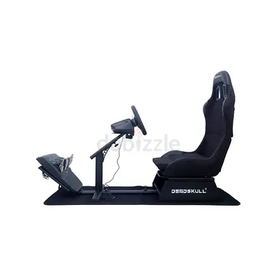 Deadskull Racing Simulator Cockpit with Seat, logitech Wheel and Pedal and shifter