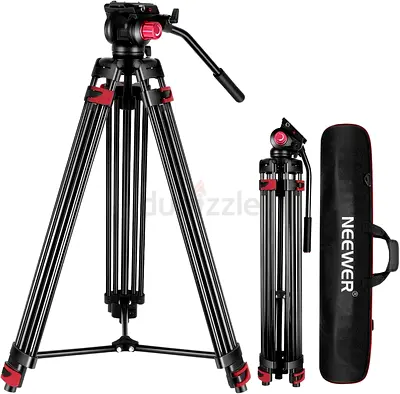 NEEWER 74''Video Tripod&Adjustable Damping Fluid Head Dual-Mode QR Plate