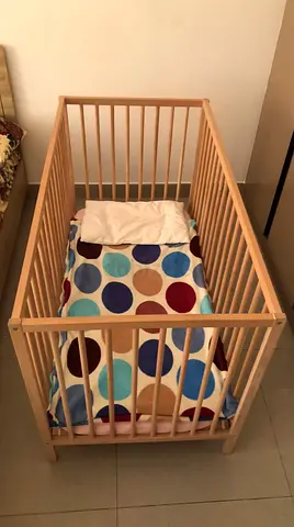 Ikea Wooden Baby Cot / Crib (60x120 cm) - Beech finish