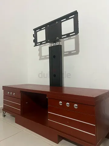 Wooden TV Entertainment Unit with Mount and Drawers - Good Condition