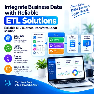 Integrate Business Data with Reliable ETL Solutions Reliable ETL (Extract,Transform,Load) solution