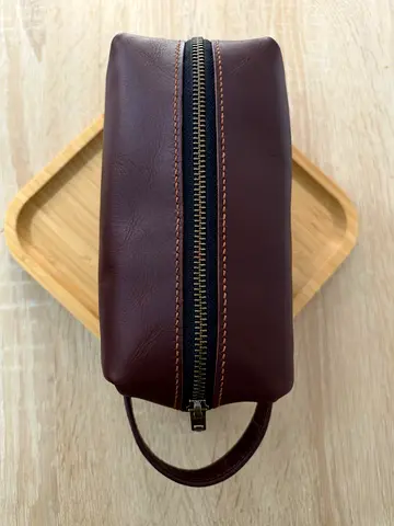 Handcrafted Leather Dopp Kit | Full Grain Vegetable Tanned Toiletry Bag