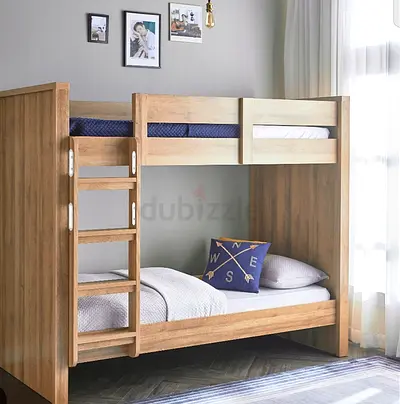 Solid Wood Bunk Bed - Twin over Twin, Natural Finish