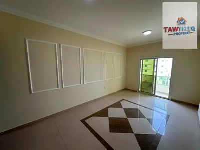2 bedrooms, a living room, 2 bathrooms, and a balcony. Located in Al Humaidiya, next to the Etisalat office and opposite the Ajman Courts.