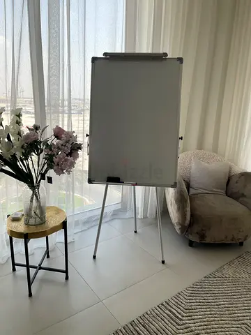 White Magnetic Dry Erase Board on Adjustable Tripod Stand with the Flip Chart Pad, Eraser and Marker