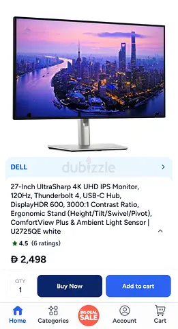 Brand New Dell U2725QE 4K 120HZ 27” Monitor