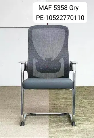 Grey Mesh Visitor/Meeting Chair with Chrome Frame