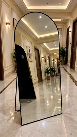 Full‑Length Arch Standing Mirror with Black Frame brand new