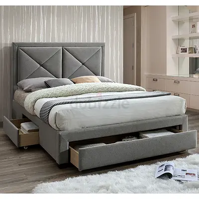 Cross line headboard 3 drawers double bed