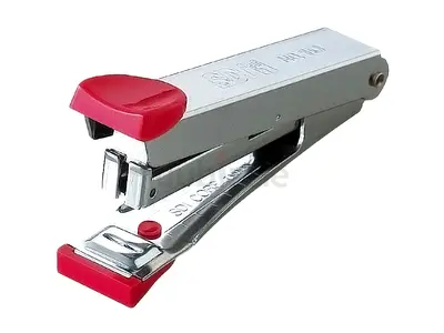 Compact Metal Stapler with Red Accents — Light-Duty Office Stapler