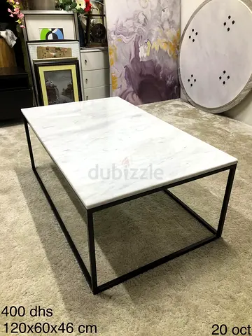 Modern White Marble Coffee Table (120x60x46 cm)