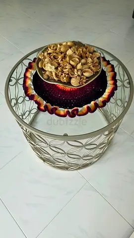 Glass Top Round Side Table with Silver Metal Frame