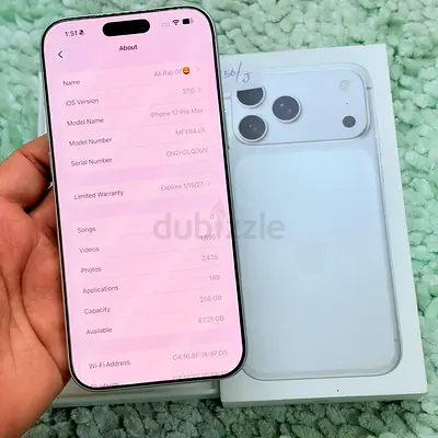 IPHONE 17 PRO MAX 256GB Storage Japan version