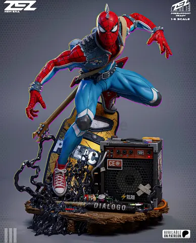 ZEZ studio Spider Man punk version. 1:6 resin statue, hand painted