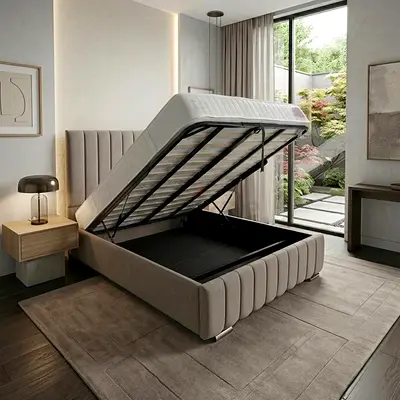 New luxury covered 180*200 king size ottoman storage bed