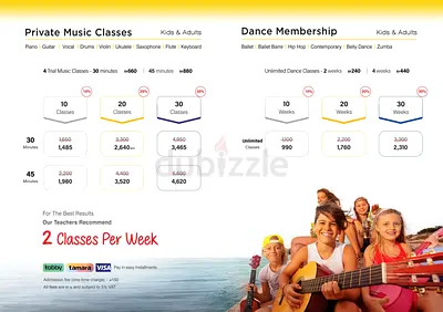 Private Music and Group Dance Classes - Kids and Adults