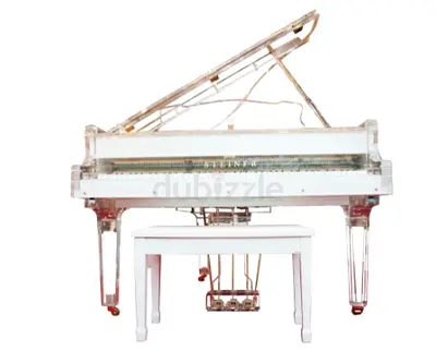 Steiner HG-168A Crystal Grand Piano with Self-Play - White