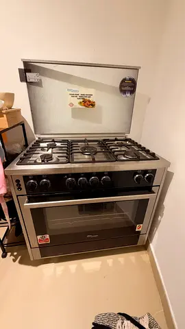 Stainless Steel 5-Burner Gas Stove with Oven Good Working Condition