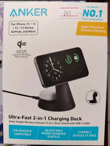 Anker Ultra-Fast 2-in-1 MagGo Wireless Charging Dock (15W, USB-C) - Mint Condition