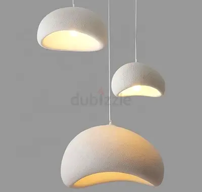 Set of 3 Modern White Stone-Texture Dome Pendant Lights singel and 3in one available
