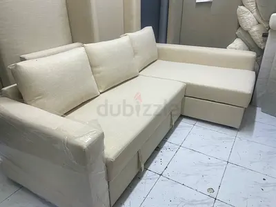 Beige L-shaped 3-seater Sofa with Chaise - Good Condition