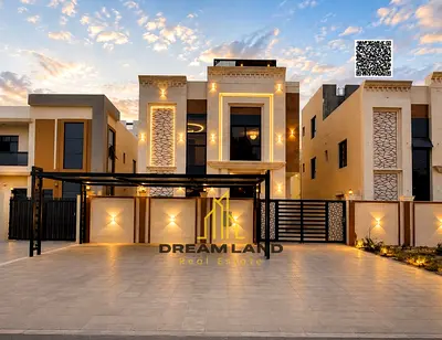 Luxury villa for sale in Al Helio 2, Ajman | 6 bedrooms and a rooftop lounge area | Super-deluxe fi