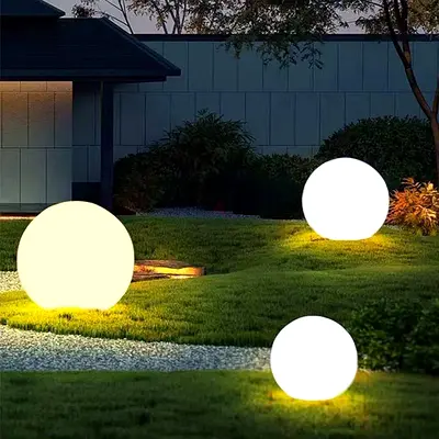 Outdoor Globe LED Garden Lights - White body