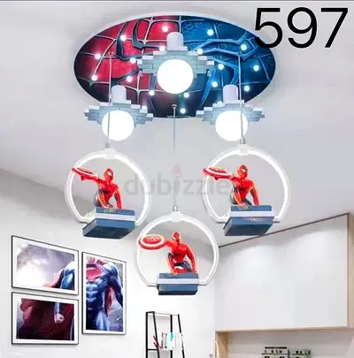 Modern Spider-Man Themed Hanging Ceiling Light - Triple Pendant Fixture 3color Led