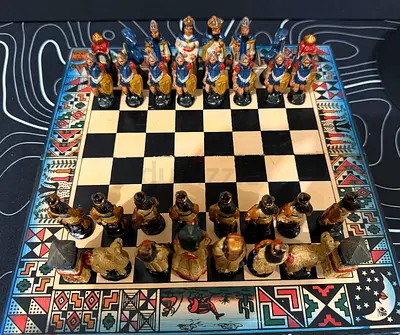 Handmade Peruvian Chess Set - Incas vs Conquistadors