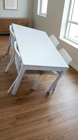 IKEA White Dining Table with 4 Chairs**