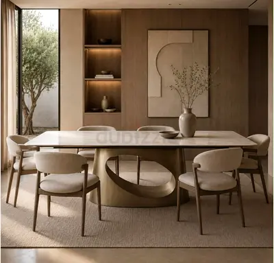 Elegant 8-seater dining table, purchased from Al Huzaifa.
