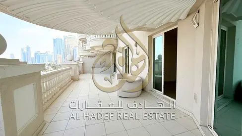 3-Bedroom Apartment with Living Room in Al Majaz 3 | Direct Lake View + Extra-Large Terrace + Air Conditioning Covered by Landlord