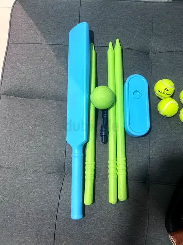 Kids Plastic Cricket Bat and Training Set with Balls ELC with plastic cover bag