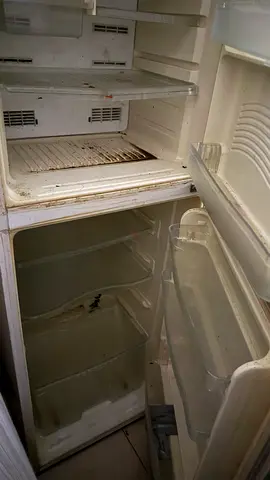 Used double-door refrigerator - needs cleaning and minor repairs