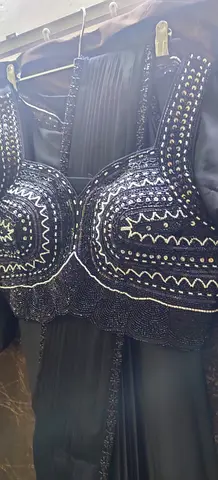 Black beaded ready to wear saree bralette —