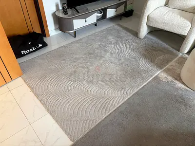 Modern Gray 3D Textured Wave Rug – 160×230 cm