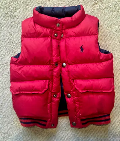 Ralph Lauren red puffer kids vest - size small ( 2 to 3 years )