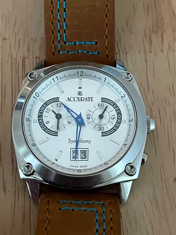 Accurale Symphony men's watch with brown leather strap