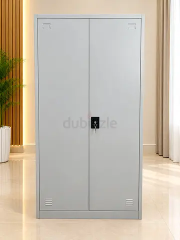 Metal Lockable Storage Cabinet - 2 Door Wardrobe