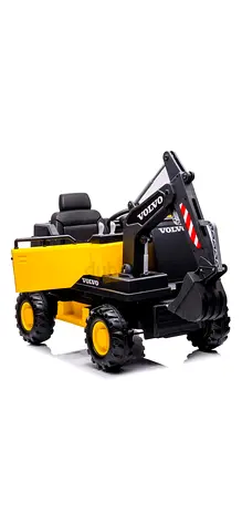 Kids Ride-On Volvo Excavator Toy with Working Arm and Bucket
