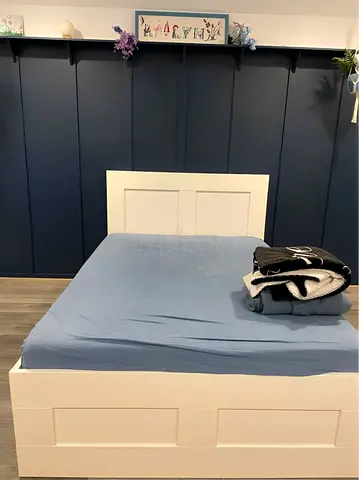 IKEA Brimness Double size bed frame with mattress. - good condition