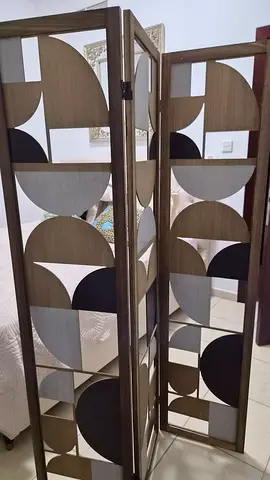 Decorative Wooden Room Divider Panels — Light Oak Finish