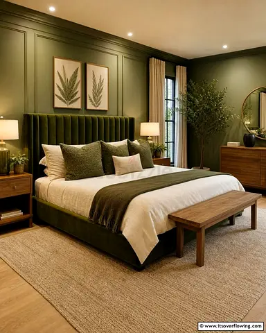 King size upholstered bed